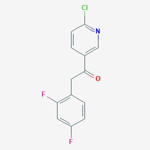 molecular formula C13H8ClF2NO B8379245 1-(2-Chloropyridin-5-yl)-2-(2,4-difluorophenyl)ethanone 
