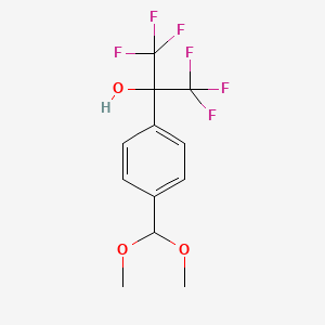 molecular formula C12H12F6O3 B8379257 2-(4-Dimethoxymethyl-phenyl)-1,1,1,3,3,3-hexafluoro-propan-2-ol 