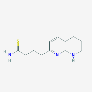molecular formula C12H17N3S B8379272 4-(5,6,7,8-Tetrahydro-1,8-naphthyridin-2-yl)butanethioamide 