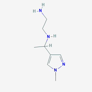 molecular formula C8H16N4 B8379308 N-[1-(1-methyl-1H-pyrazol-4-yl)ethyl]ethane-1,2-diamine CAS No. 105829-50-3