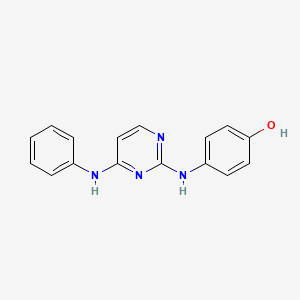 molecular formula C16H14N4O B8379327 4-Anilino-2-(4-hydroxyanilino)pyrimidine 