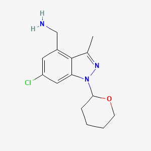 (6-Chloro-3-methyl-1-(tetrahydro-2H-pyran-2-yl)-1H-indazol-4-yl)methanamine