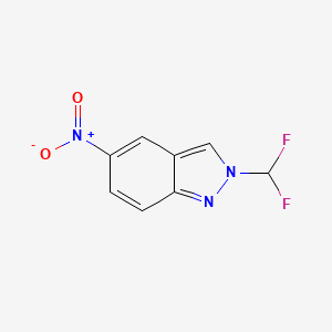 molecular formula C8H5F2N3O2 B8379424 2-(difluoromethyl)-5-nitro-2H-indazole 