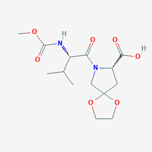 1,4-Dioxa-7-azaspiro[4.4]nonane-8-carboxylic acid, 7-[(2S)-2-[(methoxycarbonyl)amino]-3-methyl-1-oxobutyl]-, (8S)-