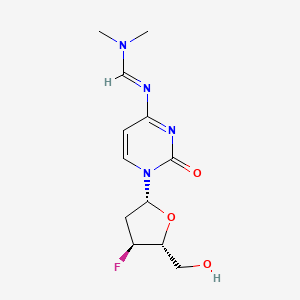 molecular formula C12H17FN4O3 B8379472 N4-Dimethylaminomethylene-2',3'-dideoxy-3'-fluorocytidine CAS No. 138848-10-9