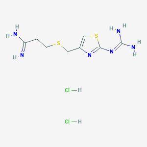 molecular formula C8H16Cl2N6S2 B8379486 3-(2-Guanidino-4-thiazolylmethylthio)propionamidine dihydrochloride 