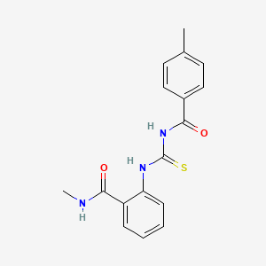molecular formula C17H17N3O2S B8379503 N-Methyl-2-[[[(4-methylbenzoyl)amino]thioxomethyl]amino]benzamide 