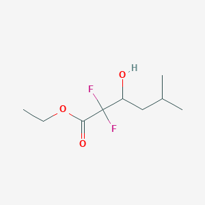 molecular formula C9H16F2O3 B8379537 Ethyl 2,2-difluoro-3-hydroxy-5-methylhexanoate 