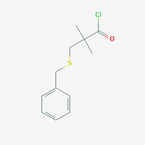 molecular formula C12H15ClOS B8379571 3-Benzylthio-2,2-dimethylpropionyl chloride 