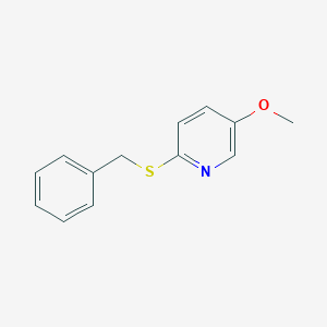 molecular formula C13H13NOS B8379575 2-(Benzylthio)-5-methoxypyridine 
