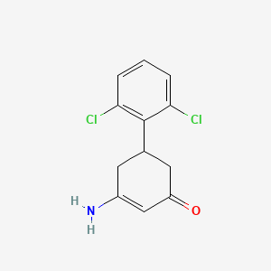 molecular formula C12H11Cl2NO B8379589 1-Amino-5-(2,6-dichlorophenyl)cyclohexen-3-one 