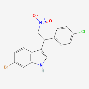 molecular formula C16H12BrClN2O2 B8379626 6-bromo-3-(1-(4-chlorophenyl)-2-nitroethyl)-1H-indole 