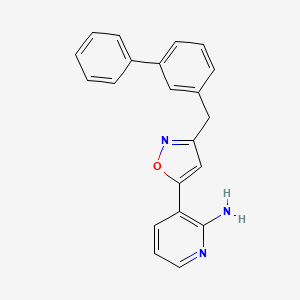 molecular formula C21H17N3O B8379760 3-(3-Biphenyl-3-ylmethyl-isoxazol-5-yl)-pyridin-2-ylamine 