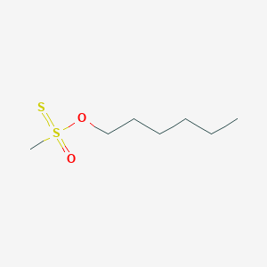 molecular formula C7H16O2S2 B8379772 Hexoxy-methyl-oxo-sulfanylidene-lambda6-sulfane 