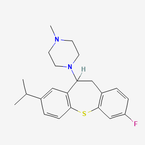 molecular formula C22H27FN2S B8379777 3-Fluoro-8-isopropyl-10-(4-methylpiperazino)-10,11-dihydrodibenzo(b,f)thiepin 
