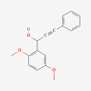 molecular formula C17H16O3 B8379862 1-(2,5-Dimethoxyphenyl)-3-phenyl-2-propyne-1-ol 