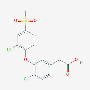 molecular formula C15H12Cl2O5S B8379872 {4-Chloro-3-[2-chloro-4-(methylsulfonyl)phenoxy]phenyl}acetic acid 