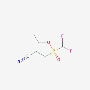 molecular formula C6H10F2NO2P B8380011 Ethyl (2-cyanoethyl)(difluoromethyl)phosphinate 