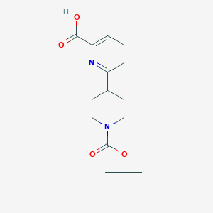 molecular formula C16H22N2O4 B8380032 6-[1-(tert-Butoxycarbonyl)piperidin-4-yl]pyridine-2-carboxylic acid 