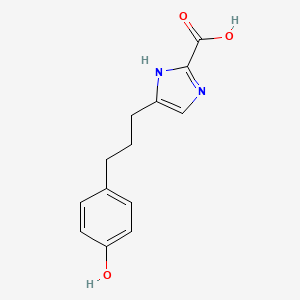 molecular formula C13H14N2O3 B8380059 4-[3-(4-Hydroxyphenyl)propyl]imidazole-2-carboxylic acid 