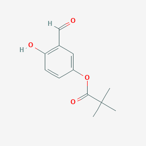 molecular formula C12H14O4 B8380067 2-Hydroxy-5-(t-butylcarbonyloxy)benzaldehyde 