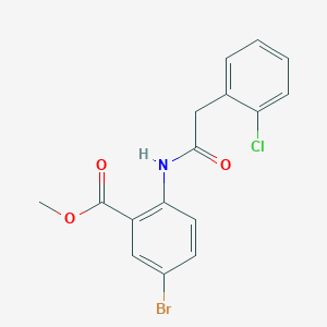 molecular formula C16H13BrClNO3 B8380074 Methyl 5-bromo-2-(2-(2-chlorophenyl)acetamido)benzoate 