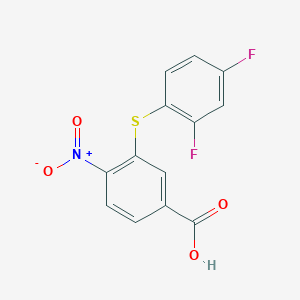 molecular formula C13H7F2NO4S B8380103 3-(2,4-Difluorophenylthio)-4-nitrobenzoic acid 