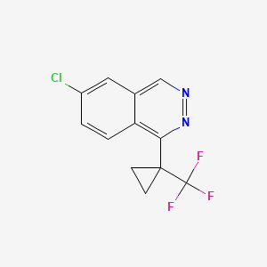molecular formula C12H8ClF3N2 B8380119 Phthalazine, 6-chloro-1-[1-(trifluoromethyl)cyclopropyl]- CAS No. 1011460-57-3