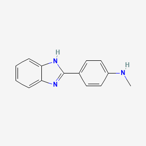 molecular formula C14H13N3 B8380152 N-[4-(1H-Benzoimidazol-2-yl)-phenyl]-N-methyl-amine 