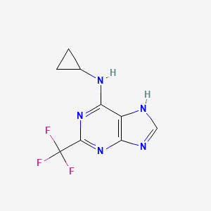 molecular formula C9H8F3N5 B8380172 6-(Cyclopropylamino)-2-(trifluoromethyl)purine 