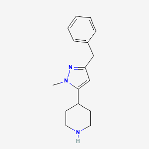 molecular formula C16H21N3 B8380217 4-(5-Benzyl-2-methyl-2H-pyrazol-3-yl)-piperidine CAS No. 795310-44-0