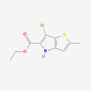 molecular formula C10H10BrNO2S B8380270 ethyl 6-bromo-2-methyl-4H-thieno[3,2-b]pyrrole-5-carboxylate 