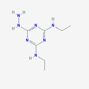 molecular formula C7H15N7 B083803 2-N,4-N-二乙基-6-肼基-1,3,5-三嗪-2,4-二胺 CAS No. 10421-98-4