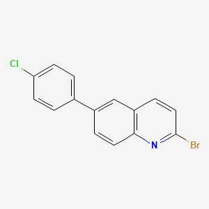 molecular formula C15H9BrClN B8380300 2-Bromo-6-(4-chloro-phenyl)-quinoline 