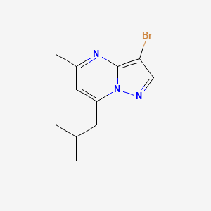 molecular formula C11H14BrN3 B8380304 3-Bromo-7-isobutyl-5-methylpyrazolo[1,5-a]pyrimidine 