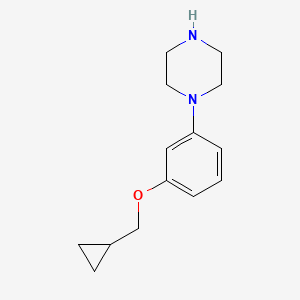 molecular formula C14H20N2O B8380322 1-(3-Cyclopropylmethoxyphenyl)piperazine 