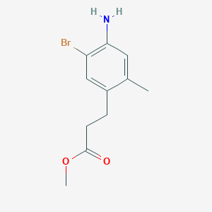 molecular formula C11H14BrNO2 B8380325 Methyl 3-(4-amino-5-bromo-2-methylphenyl)propanoate 