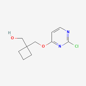 molecular formula C10H13ClN2O2 B8380329 (1-{[(2-Chloro-4-pyrimidinyl)oxy]methyl}cyclobutyl)methanol 