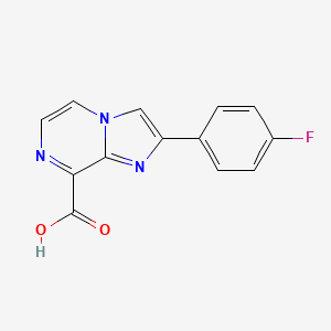 molecular formula C13H8FN3O2 B8380370 2-(4-Fluorophenyl)imidazo[1,2-a]pyrazine-8-carboxylic acid 