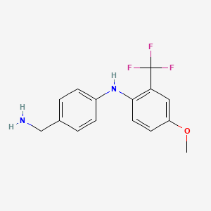 molecular formula C15H15F3N2O B8380396 (4-Aminomethyl-phenyl)-(4-methoxy-2-trifluoromethyl-phenyl)-amine 