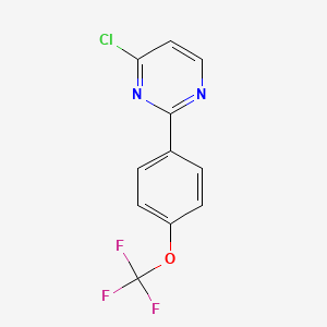 molecular formula C11H6ClF3N2O B8380404 4-Chloro-2-(4-trifluoromethoxyphenyl)-pyrimidine 