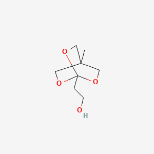 molecular formula C8H14O4 B8380436 1-(2-Hydroxyethyl)-4-methyl-2,6,7-trioxabicyclo[2.2.2]octane 