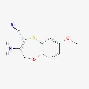 molecular formula C11H10N2O2S B8380468 3-amino-7-methoxy-2H-1,5-benzoxathiepin-4-carbonitrile 