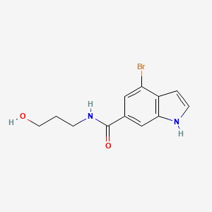 molecular formula C12H13BrN2O2 B8380510 4-bromo-1H-indole-6-carboxylic acid (3-hydroxy-propyl)-amide 