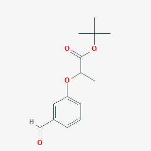 molecular formula C14H18O4 B8380516 Tert-butyl 2-(3-formylphenoxy)propanoate 