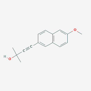 molecular formula C16H16O2 B8380529 2-Methyl-4-(6-methoxy-2-naphthyl)-3-butyne-2-ol 