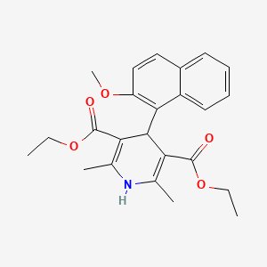 molecular formula C24H27NO5 B8380549 Diethyl 1,4-dihydro-4-(2-methoxy-1-naphthalenyl)-2,6-dimethyl-3,5-pyridinedicarboxylate 