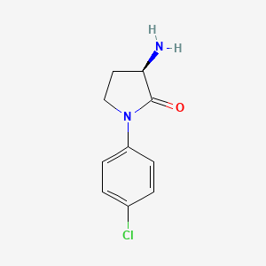 molecular formula C10H11ClN2O B8380558 (3R)-3-amino-1-(4-chlorophenyl)pyrrolidin-2-one 