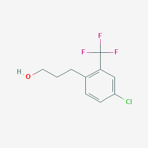 molecular formula C10H10ClF3O B8380560 3-(4-Chloro-2-(trifluoromethyl)-phenyl)propan-1-ol 