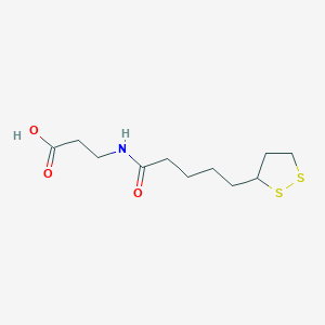 molecular formula C11H19NO3S2 B8380578 3-[5-(1,2-Dithiolan-3-yl)pentanoylamino]propionic acid 